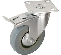 Мебельное колесо со стопором Amix D100 резиновое поворотное 15320