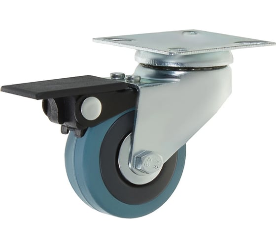 Мебельное колесо со стопором Fit d50 резиновое 06.381.050.GR