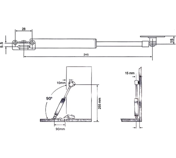 Газовый лифт Fit N-60 РЕВЕРС 04.201.R60 GR