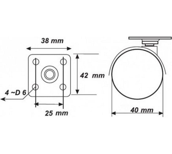 Колёсная опора  Brante CP-40 102100
