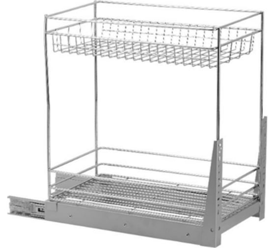 Корзина Amix 30 хром II-полки + направляющие WR-30II/S 1