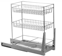 Выдвижная корзина Amix 30 хром III-ур + направляющие PTJ 004B-1