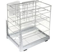 Выдвижная корзина Amix 40 хром с организацией + направляющие PTJ 025-1
