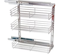 Выдвижная корзина Amix 30 хром боковая 3 полки + направляющие KPTJ 009G