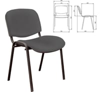 Стул для персонала и посетителей ОФИСМАГ Изо, черный каркас, кожзаменитель серый Z-71 531144