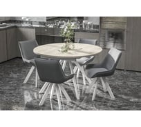 Стол Столбург ЛОКИ D-1200(+380) EGGER: Сосна Касцина - Царговый пояс: Белый 4657811524179