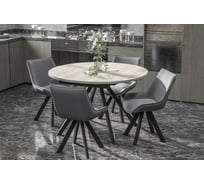 Стол Столбург ЛОКИ D-1200(+380) EGGER: Сосна Касцина - Царговый пояс: Черный 4657796989543