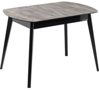 Стол Столбург Атлас 02 СТП МДФ: Черный глянец - Стеклопластик: Кантри 4627194497810