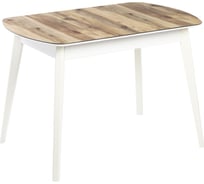 Стол Столбург Атлас 07 СТП МДФ: Белый глянец - Стеклопластик: Береза сандал 4627194498183