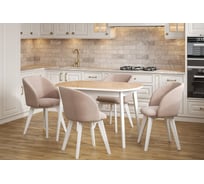 Стол Столбург ПГ 01 СТ ЛДСП: Белое - Стекло карамель 4627194506390