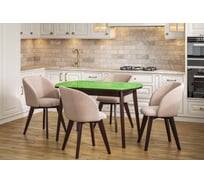 Стол Столбург ПГ 02 СТ ЛДСП: Венге - Стекло зелёное 4627194516061