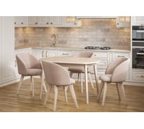 Стол Столбург ПГ 01 СТ ЛДСП: Дуб молочный - Стекло песочное 4627194508387