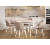 Стол Столбург ПГ 01 СТ ЛДСП: Белое - Стекло песочное 4627194506550