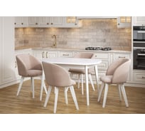 Стол Столбург ПГ 02 СТ ЛДСП: Белое - Стекло белое Экстра 4627194515781