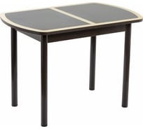 Стол Столбург ПГ 07 СТК ЛДСП: Венге - Стекло песочное - Медный крок "Матовый" 4627194531118