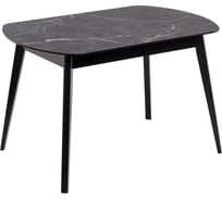 Стол Столбург Атлас 02 СТП МДФ: Черный глянец - Стеклопластик: Мрамор черный 4627194587993