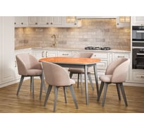 Стол Столбург ПГ 02 СТ ЛДСП: Серое - Стекло оранжевое 4627194517129