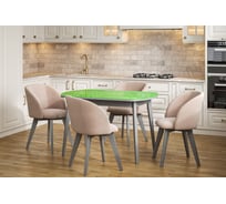 Стол Столбург ПГ 01 СТ ЛДСП: Серое - Стекло зелёное 4627194508950