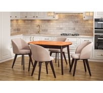 Стол Столбург ПГ 01 СТ ЛДСП: Венге - Стекло оранжевое 4627194507441