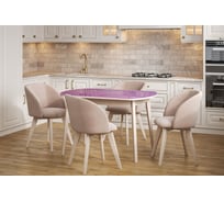 Стол Столбург ПГ 01 СТ ЛДСП: Дуб молочный - Стекло фиолетовое 4627194508646