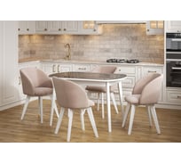 Стол Столбург ПГ 02 СТ ЛДСП: Белое - Стекло черное 4627194515736