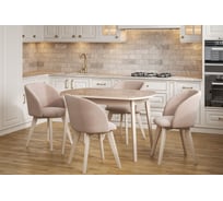 Стол Столбург ПГ 02 СТ ЛДСП: Дуб молочный - Стекло капучино 4627194516610