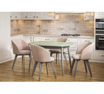 Стол Столбург ПГ 02 СТ ЛДСП: Серое - Стекло фисташка 4627194517273