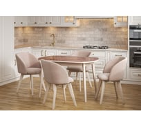 Стол Столбург ПГ 01 СТ ЛДСП: Дуб молочный - Стекло бордовое 4627194508059