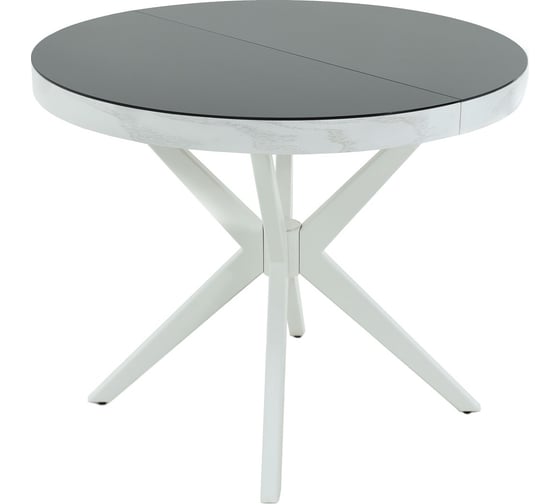 Стол AURORA Оскар D950 Glass, белый, стекло черное 101914