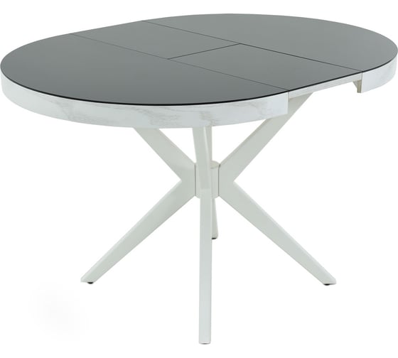 Стол AURORA Оскар D950 Glass, белый, стекло черное 101914