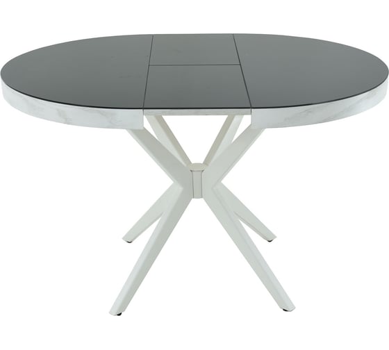 Стол AURORA Оскар D950 Glass, белый, стекло черное 101914