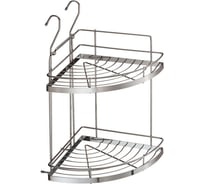 Угловая двухъярусная полка Lemax малая, длина 240 мм, ширина 240 мм, высота 445 мм, хром YJ-G209A