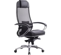 Офисное кресло МЕТТА "SAMURAI" SL-1, сверхпрочная ткань-сетка/кожа, черное 531528