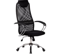 Офисное кресло МЕТТА "BK-8CH", ткань-сетка, хром, черное 531509