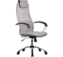 Офисное кресло МЕТТА "BK-8CH", ткань-сетка, хром, светло-серое 531511