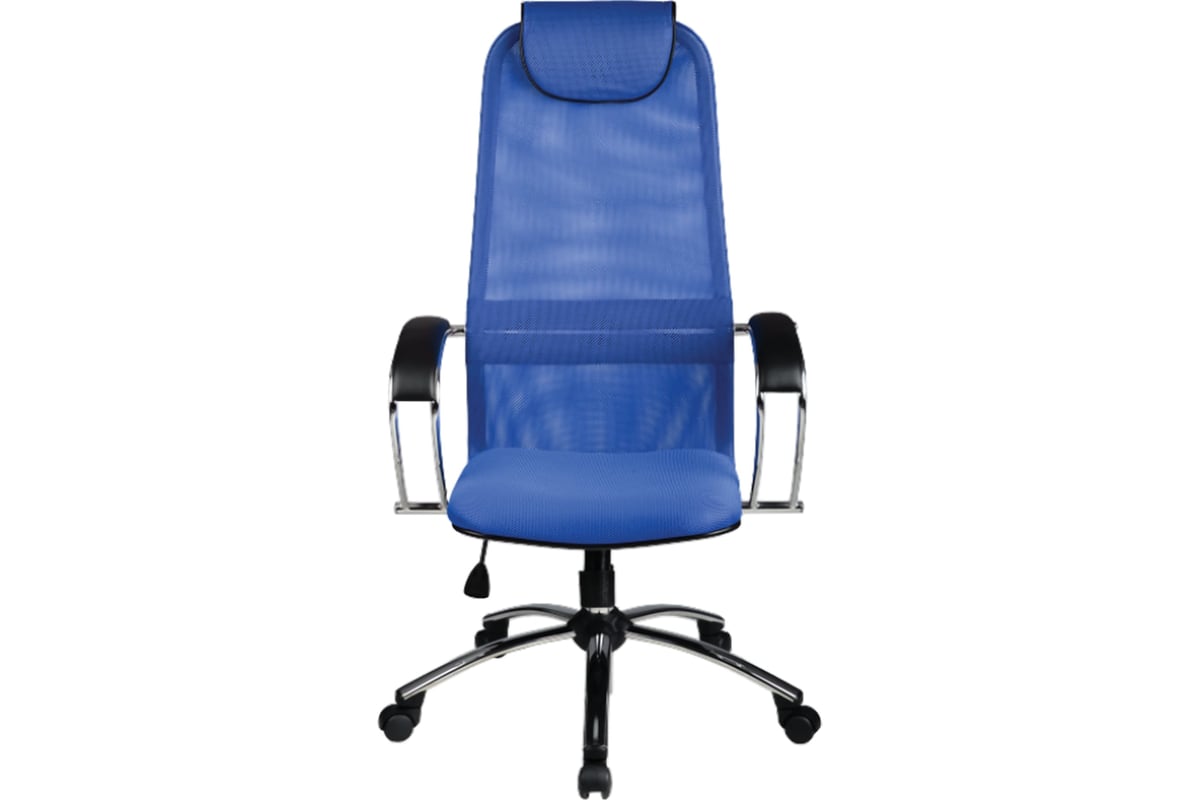 Офисное кресло МЕТТА "BK-8CH", ткань-сетка, хром, синее 531512 ...