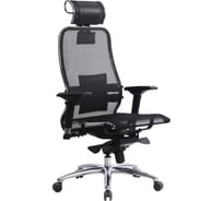 Офисное кресло МЕТТА "SAMURAI" S-3, с подголовником, сверхпрочная ткань-сетка, черное 531535