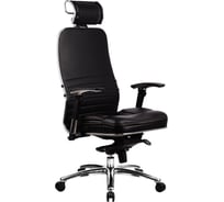 Офисное кресло МЕТТА "SAMURAI" KL-3, с подголовником, кожа, черное 531538