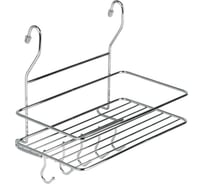 Полка на рейлинг большая с крючками lemax, хром MX-403