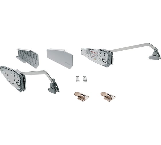 Механизм Hafele FREE Fold высота фасада 580-650 мм, вес 4.3-9.2 кг, серый, левый+правый 372.37.532