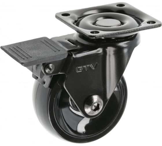 Мебельное колесо GTV CALIBRO диаметр 50 мм, черное, со стопором KM-CALIBRO-50MM-ZH-20 1