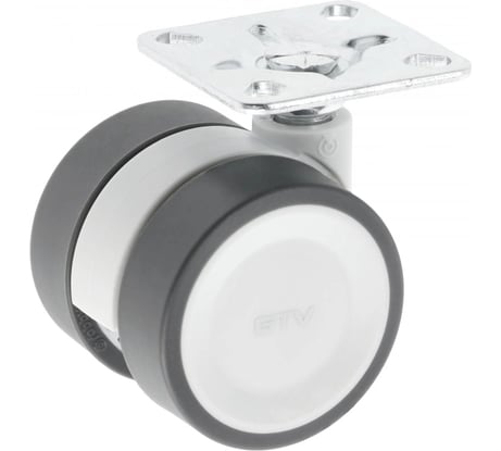 Мебельное колесо GTV CIRCO диаметр 50 мм, серое, без стопора KM-CIRCO-50MM-BH-19