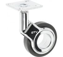 Мебельное колесо GTV GIRA диаметр 60 мм, черное + хром, без стопора KM-GIRA-60MM-BH-20