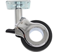 Мебельное колесо GTV GIRA диаметр 60 мм, черное + хром, со стопором KM-GIRA-60MM-ZH-20