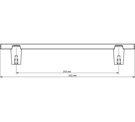 Ручка GTV RAY 192 мм, черный матовый UZ-RAY-192-20M