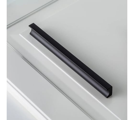 Мебельная алюминиевая ручка GTV GROOVE 160 мм/190 мм, черный матовый UA-GROOVE-160-20M