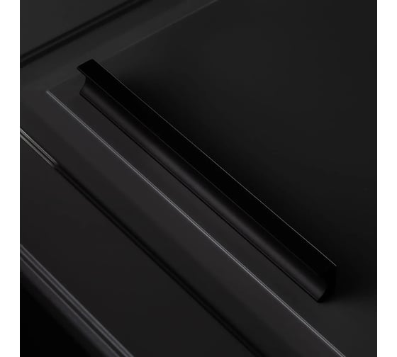 Мебельная алюминиевая ручка GTV GROOVE 160 мм/190 мм, черный матовый UA-GROOVE-160-20M
