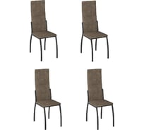 Комплект стульев Арника Юджин 4 шт, черный велюр коричневый 00-00144287