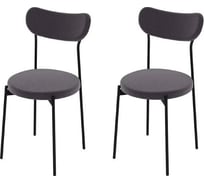 Комплект стульев Арника Стивен 2 шт, черный велюр графитовый 00-00143012