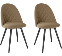 Комплект стульев Арника Диор 2 шт, черный велюр бежевый 00-00143571